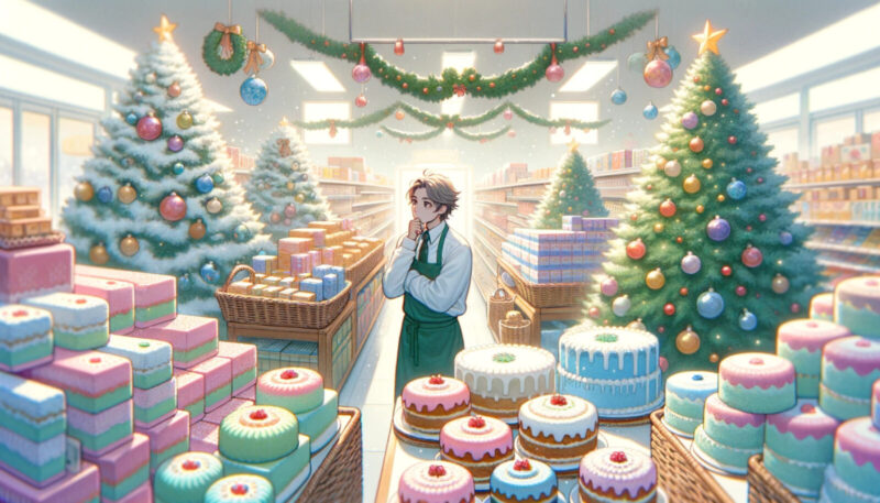 クリスマスケーキのイラスト